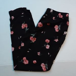 H&M Divided Elastic Floral Black Pants